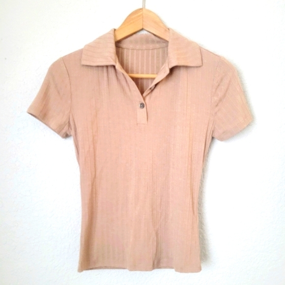 Motif (Shein) Collared Fitted Short Sleeve Top Size XS - Picture 1 of 14